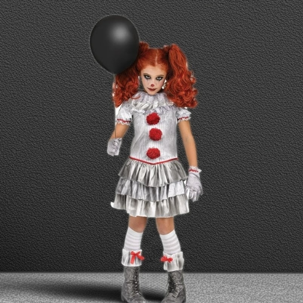 Spooky Chic Ready for Fun Charming Kids Carnival Clown Costume-Way To Celebrate